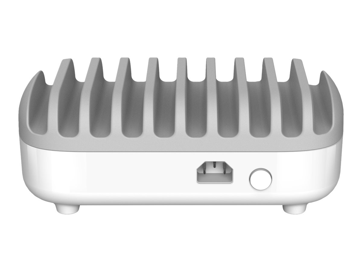 Compulocks 10 Port USB Ladestation mit UK-Netzstecker Grau Weiß