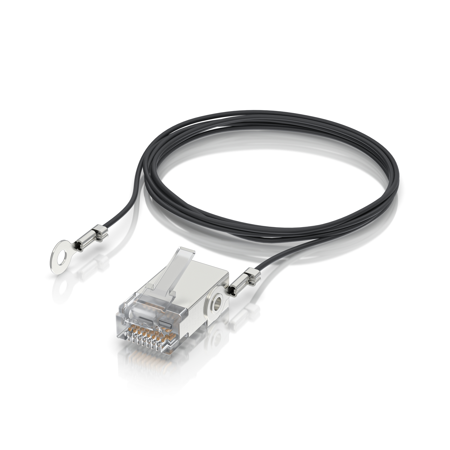Ubiquiti UISP-CONNECTOR-GND Netzwerkanschluss RJ-45 mit Erdungsdraht 1 m abgeschirmt Überspannungsschutz 20er-Pack Schwarz