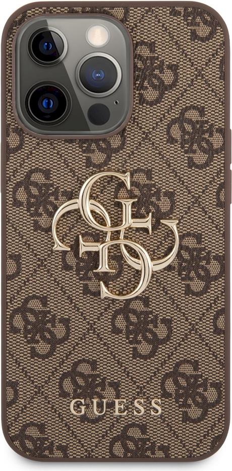 Guess PU 4G Metal Logo Case für Apple iPhone 13 Pro Max - brown (GUHCP13X4GMGBR)