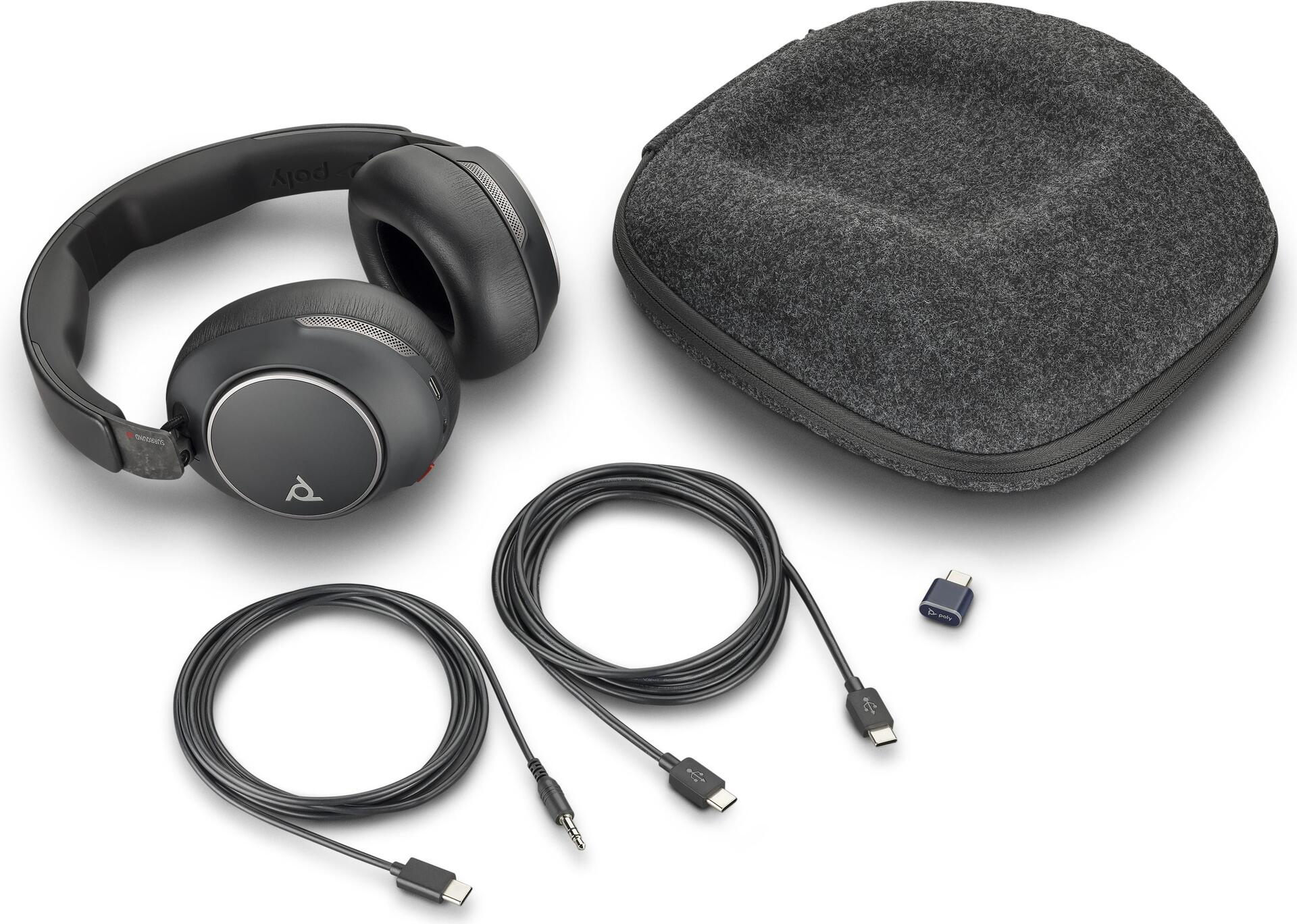 HP Poly Voyager Surround 80 UC USB-C Headset +USB-C/A Adapter