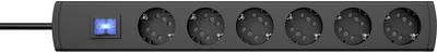 Kopp Steckdosenleiste mit Schalter 6fach Anthrazit Schutzkontakt 234305012 (234305012)