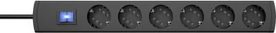 Kopp Steckdosenleiste mit Schalter 6fach Anthrazit Schutzkontakt 234305012 (234305012)