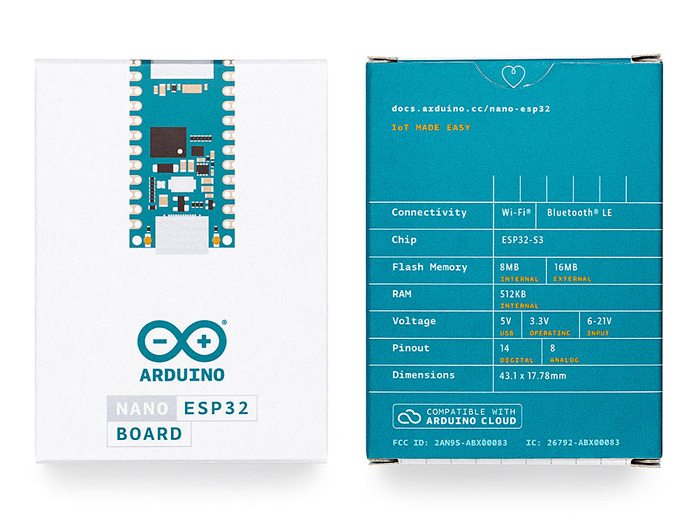 Arduino Nano ESP32 Entwicklungsplatine 240 MHz Wi-Fi Bluetooth USB-C