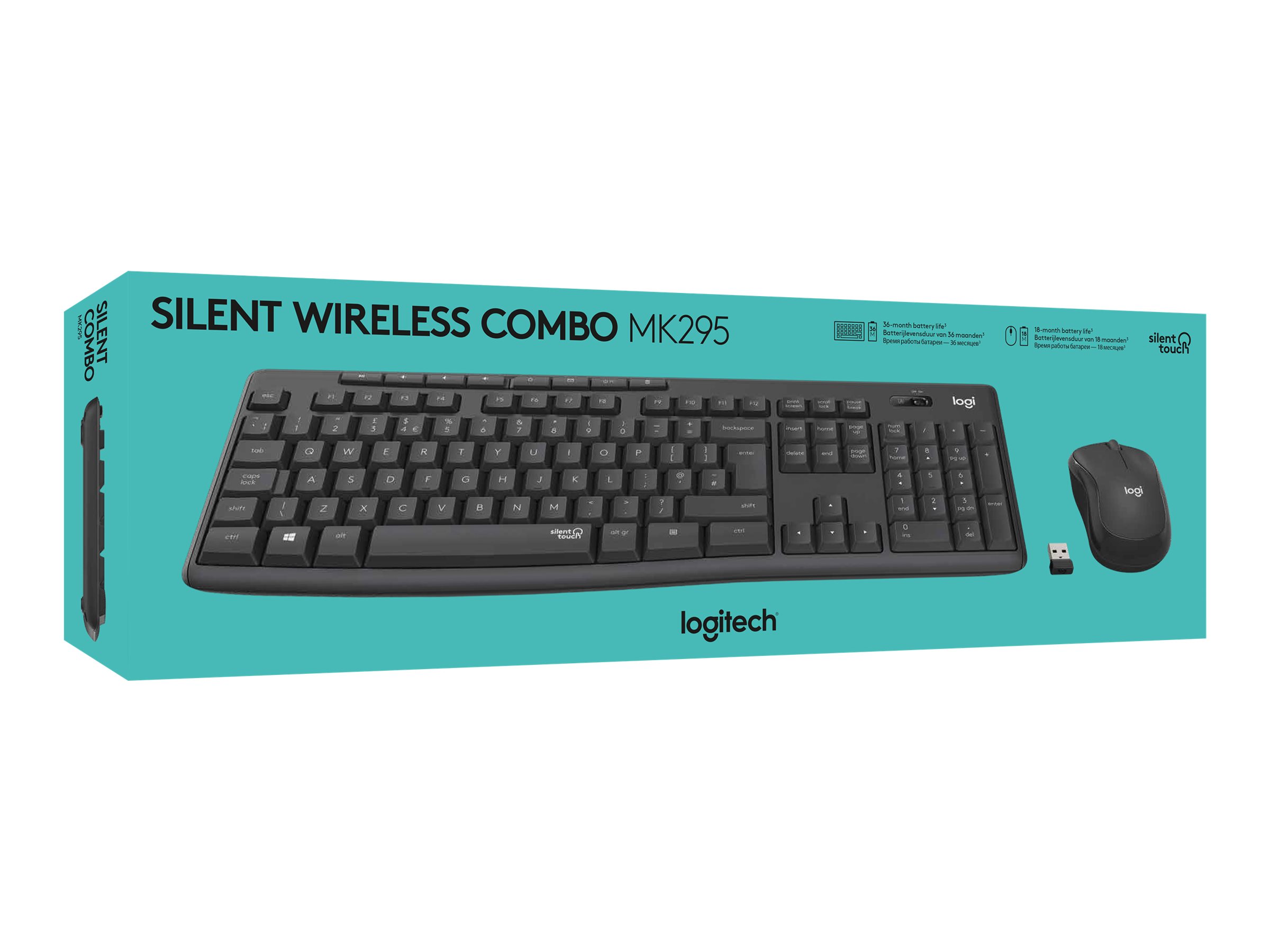 Logitech MK295 Silent Kabelloses Tastatur- und Maus-Set QWERTZ Schweiz Graphite