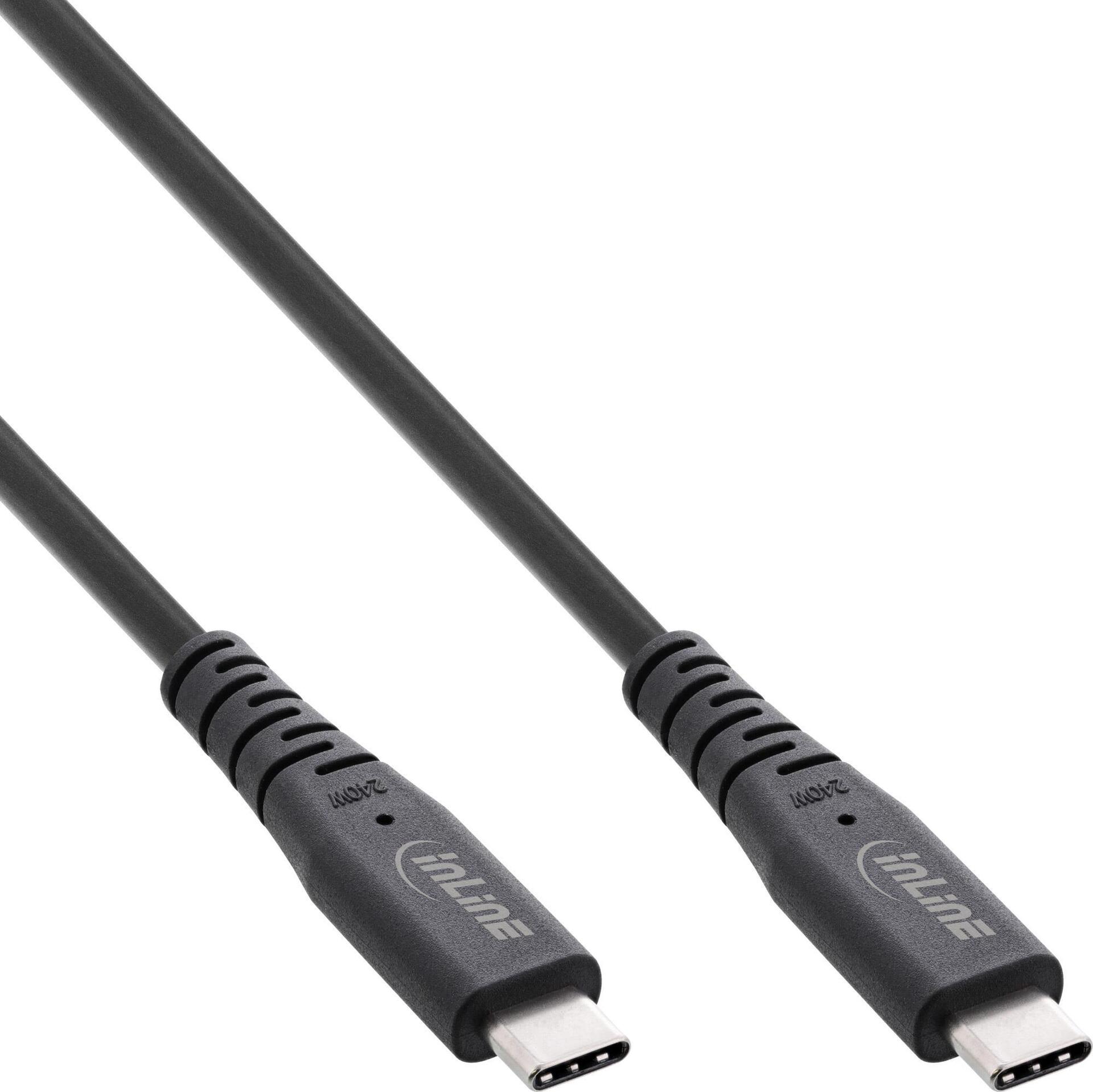 InLine USB4 Kabel USB Typ-C Stecker/Stecker PD 240W 8K60Hz TPE schwarz (35901I)