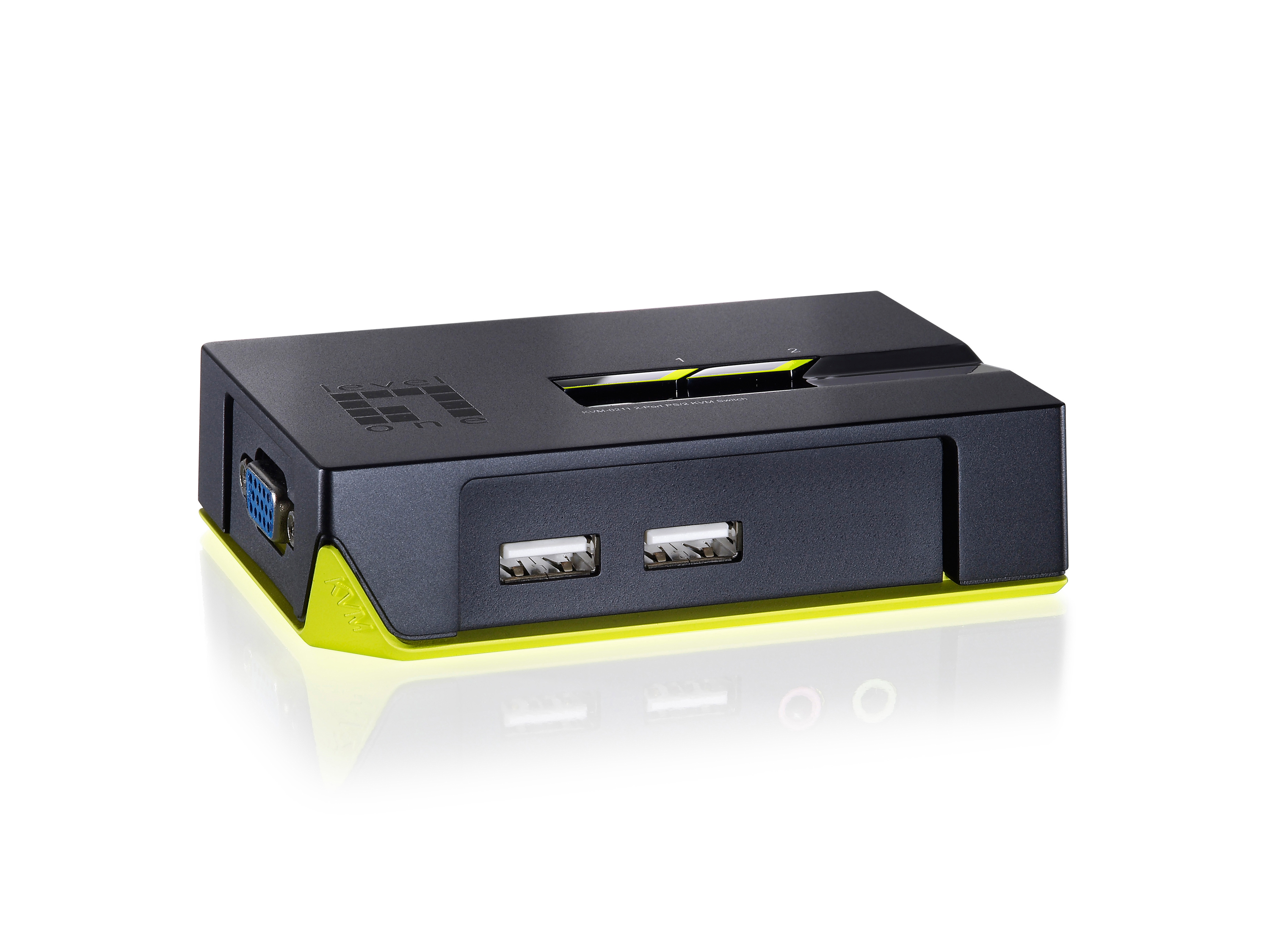 LevelOne ViewCon KVM-0222 KVM-Switch 2 Ports Schwarz, Grün