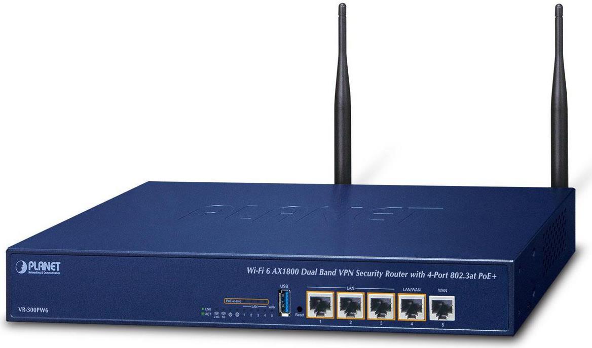 Planet Wi-Fi 6 AX1800 Dual Band VPN (VR-300PW6)