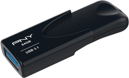 PNY Attaché 4 3.1 USB-Stick 64 GB USB Typ-A 3.1 (3.1 Gen 1) Schwarz (FD64GATT431KK-EF)