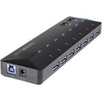 renkforce 7+2 Port USB 3.0-Hub mit Schnellladeport, mit Status-LEDs Schwarz (1268678)