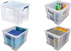 Fellowes Aufbewahrungsbox ProStore, 36 Liter, 3er-Set transparent klar, aus stoßfestem, recycelbarem PP, mit - 1 Stück (7730802)