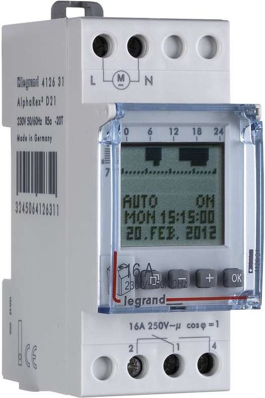 LEGRAND 412631 Digital Wochenschaltuhr 1 Kanal 230V AC