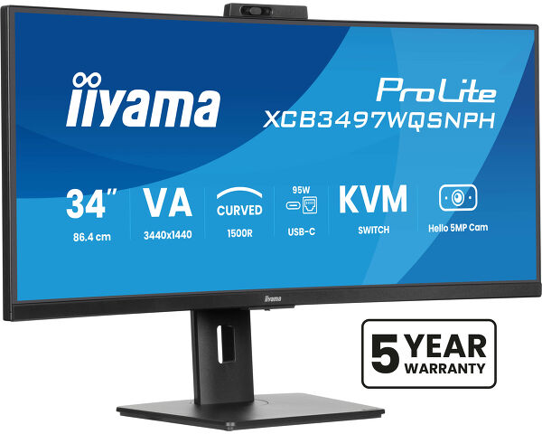 IIYAMA CONSIGNMENT XCB3497WQSNPH-B1 34 IN UQHD UW 350CD/QM 0.4MS USB-C DOCK (LAN (XCB3497WQSNPH-B1)