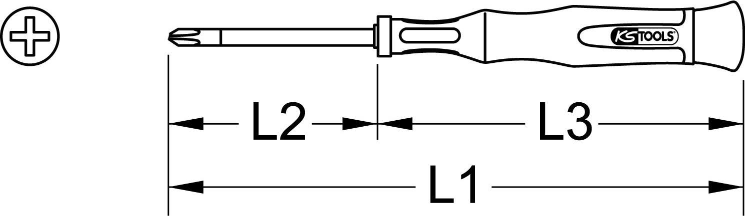 KS TOOLS Feinmechanik-Schraubendreher, PH0x2,4mm (500.7107)