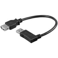 Wentronic Goobay USB 2.0 Hi-Speed Verlängerungskabel, Schwarz, 0.3 m - USB 2.0-Buchse (Typ A) > USB 2.0-Stecker (Typ A) 90° (95702)