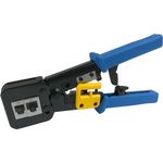DSIT Crimpzange für Pass Through Konnektoren mit Kabelschneider und Abisolierer (DC-TOOL-RJ45-PT)