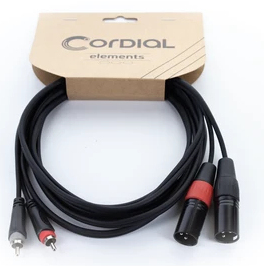 Cordial EU 1 MC XLR Verbindungskabel 1 m 2x XLR 3-polig - 2x Cinch Schwarz, Rot