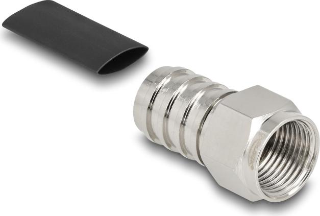 Delock F Stecker zum Crimpen RG-59mit passendem Schrumpfschlauch (91778)