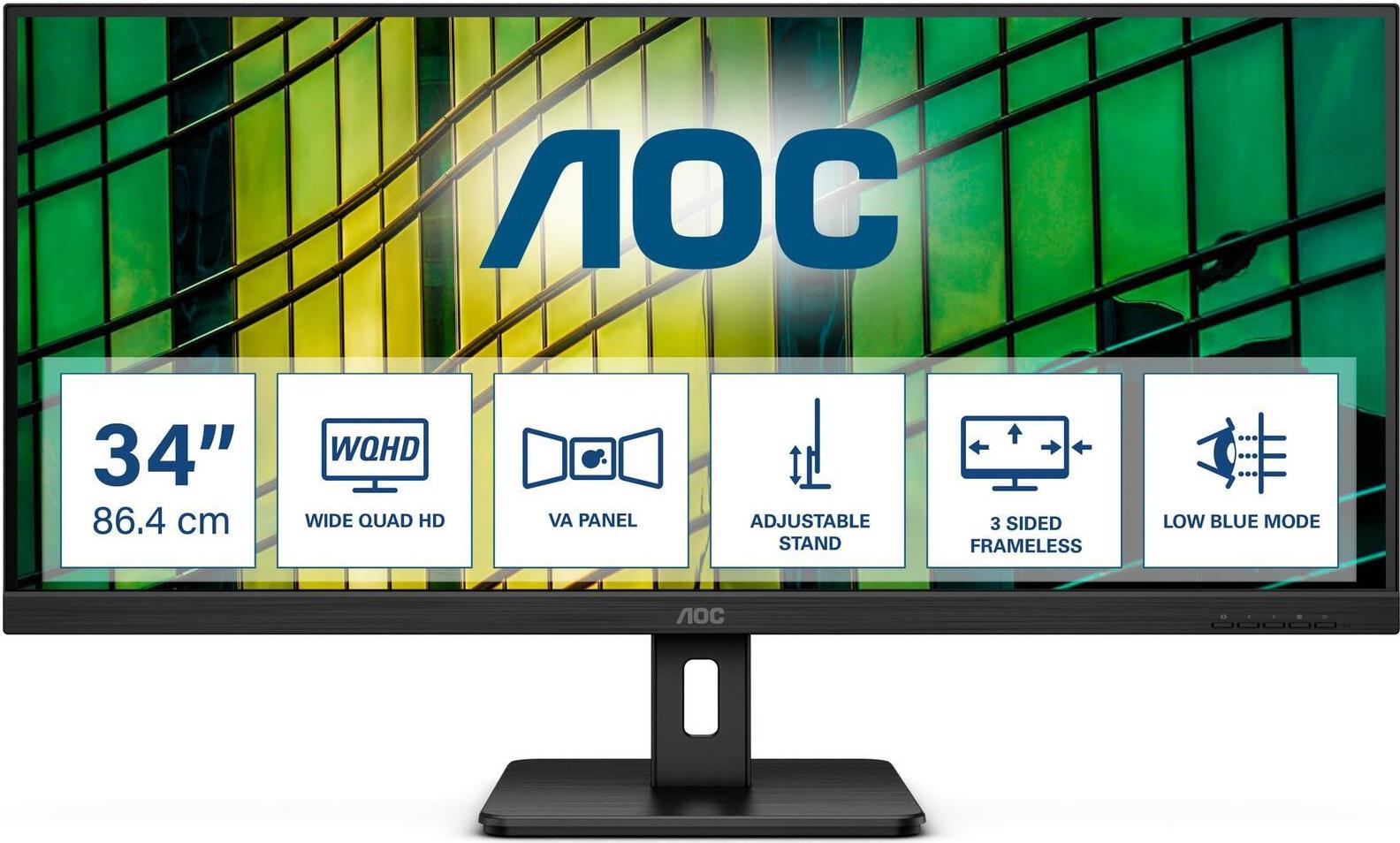AOC Essential-line U34E2M 34" WQHD Monitor 100 Hz Schwarz