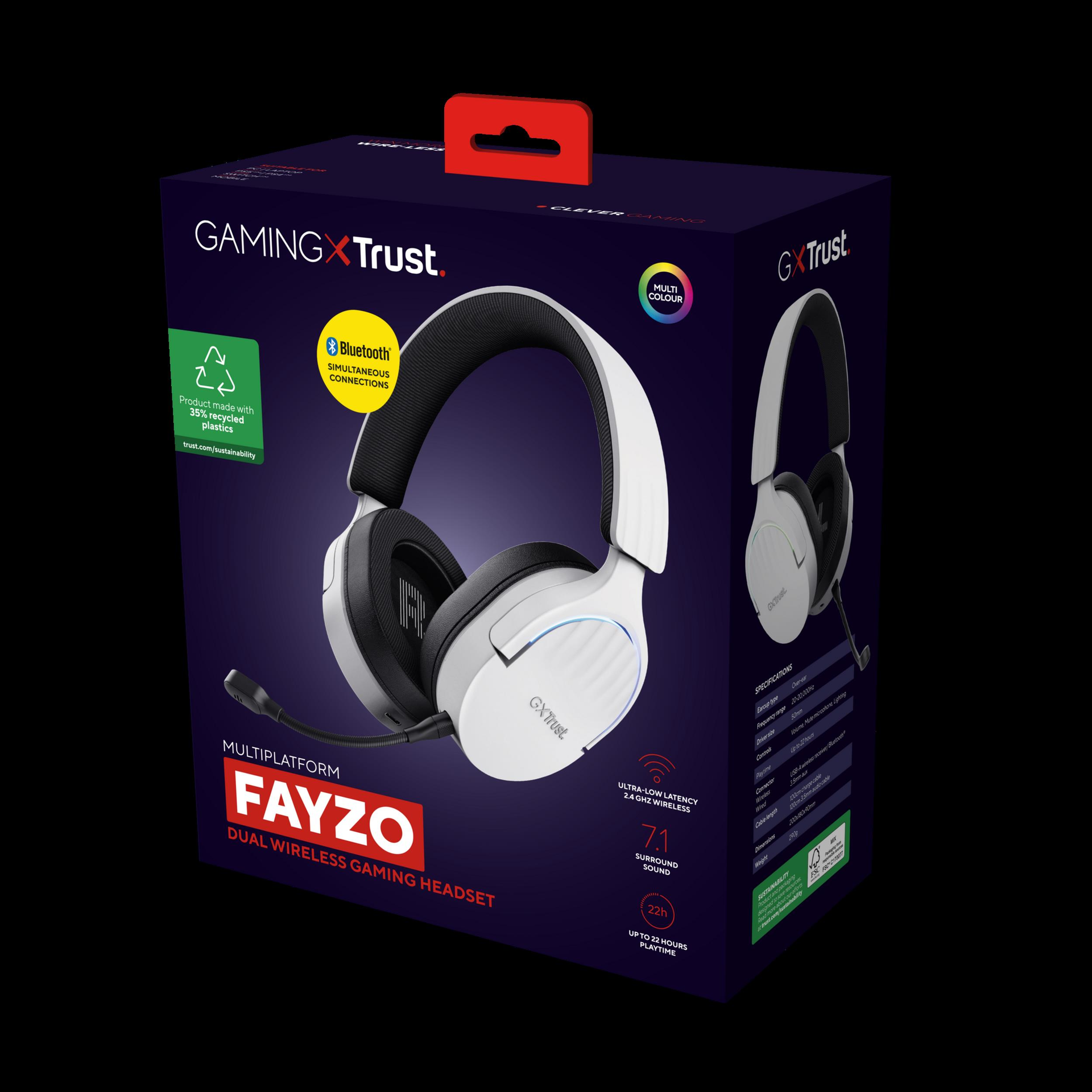 Trust GXT 491W FAYZO Headset 7.1-Kanal Weiß