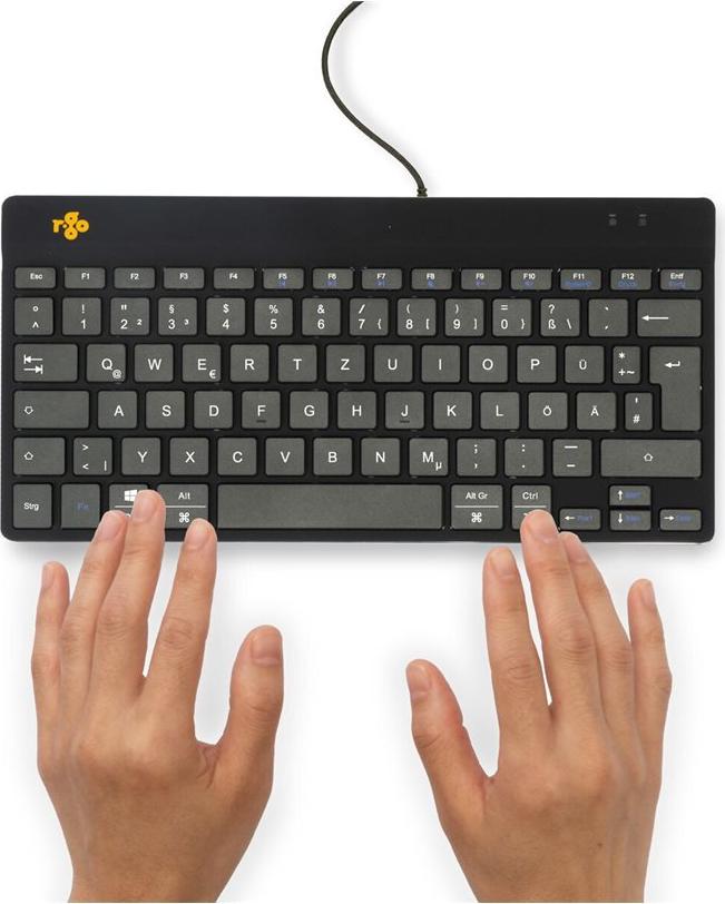 R-Go Ergonomische Tastatur Compact Break QWERTZ Deutsch Schwarz