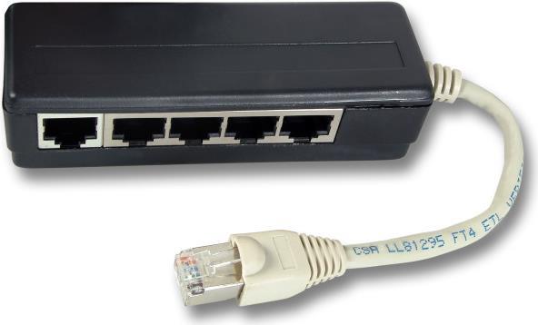 EFB-Elektronik ISDN 5-fach Adapter, RJ45 Stecker / 5 x RJ45 Buchse, terminiert Hersteller: EFB Elektronik (K5117.015)