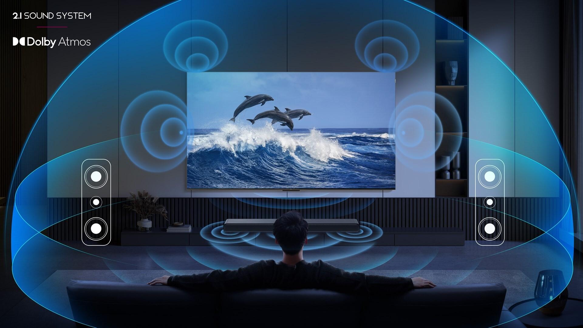TCL S55HE Soundbar 2.1 Kanäle 110 W Dolby Atmos mit kabellosem Subwoofer Titan