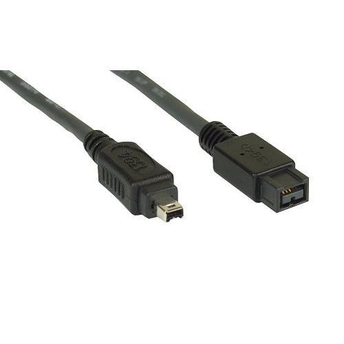 InLine FireWire Kabel, 4-polig auf 9-polig FireWire 800, 1,8 m, Schwarz