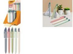 BIC Druckkugelschreiber 4 Colours Mineral Tones, Display Strichstärke 0,32 mm, Strichfarbe: blau, rot, grün, schwarz, - 1 Stück (303302)