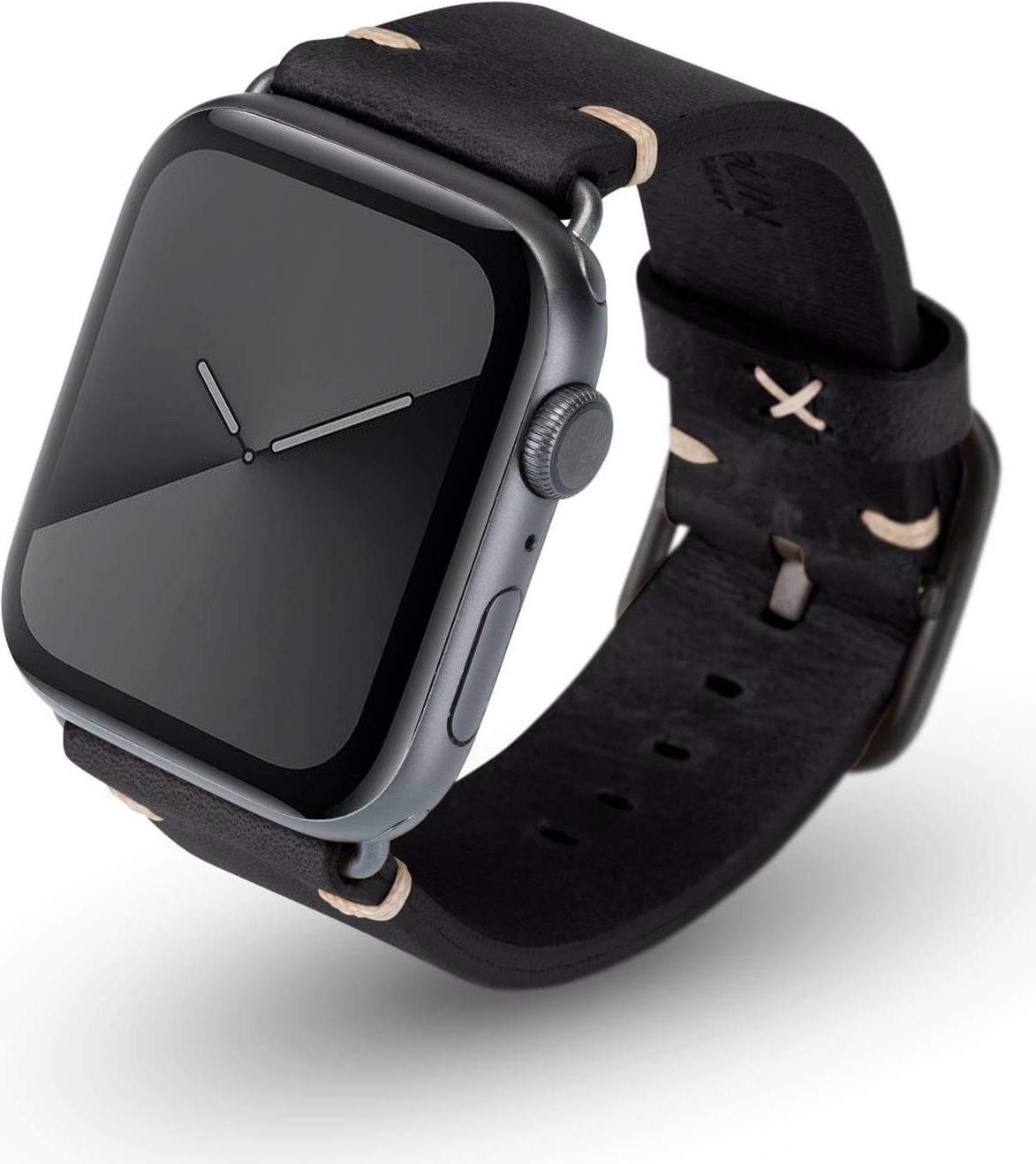 JT Berlin Watchband Alex Vintage | Apple Watch Ultra/42/44/45mm | schwarz - Aluminium grau | M/L | 10710 (10710)