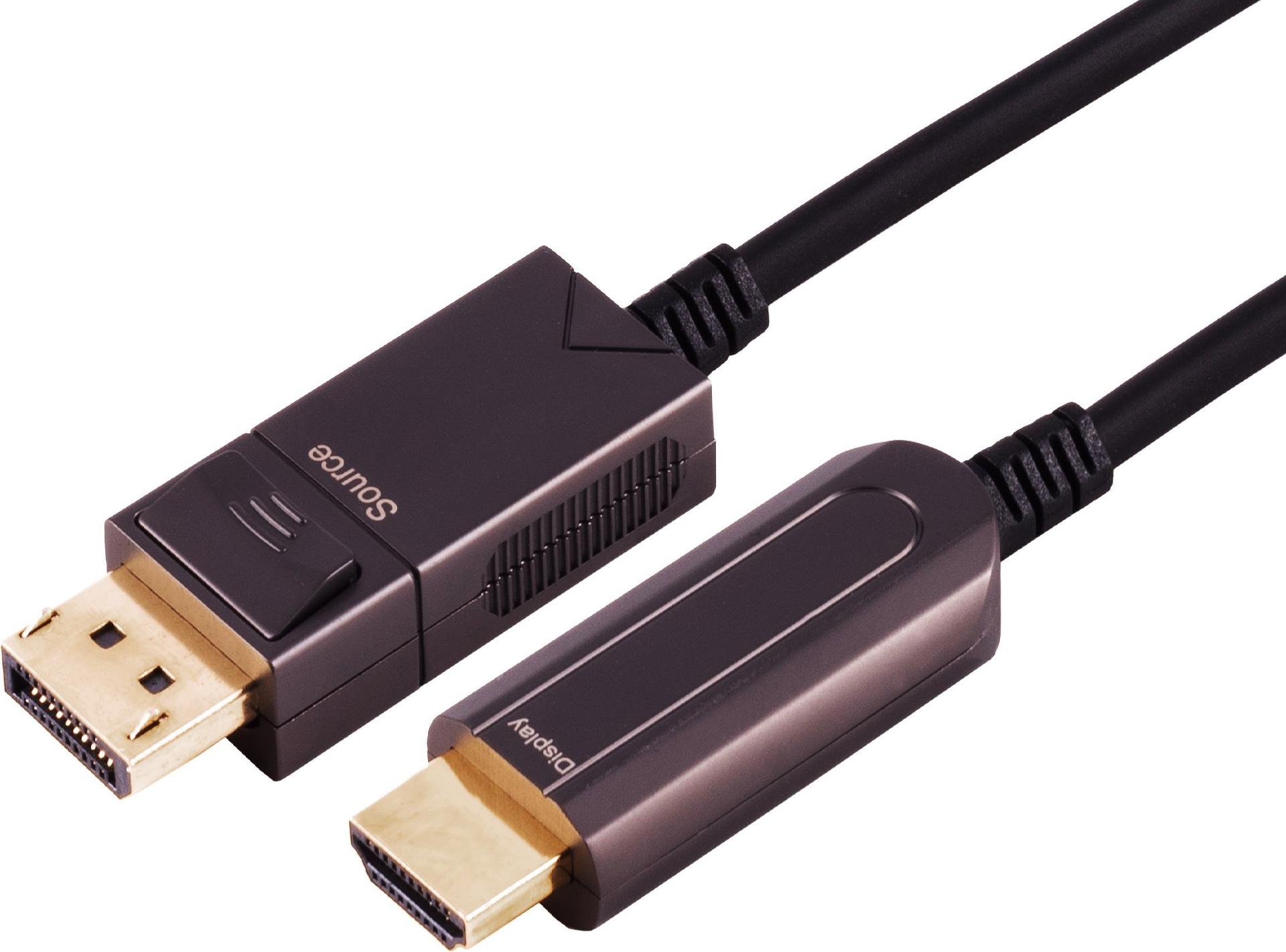 S/CONN maximum connectivity Displayportkabel-Optisches DisplayPort Adapterkabel, HDMI-A, 4K60, 20m (30-20095)