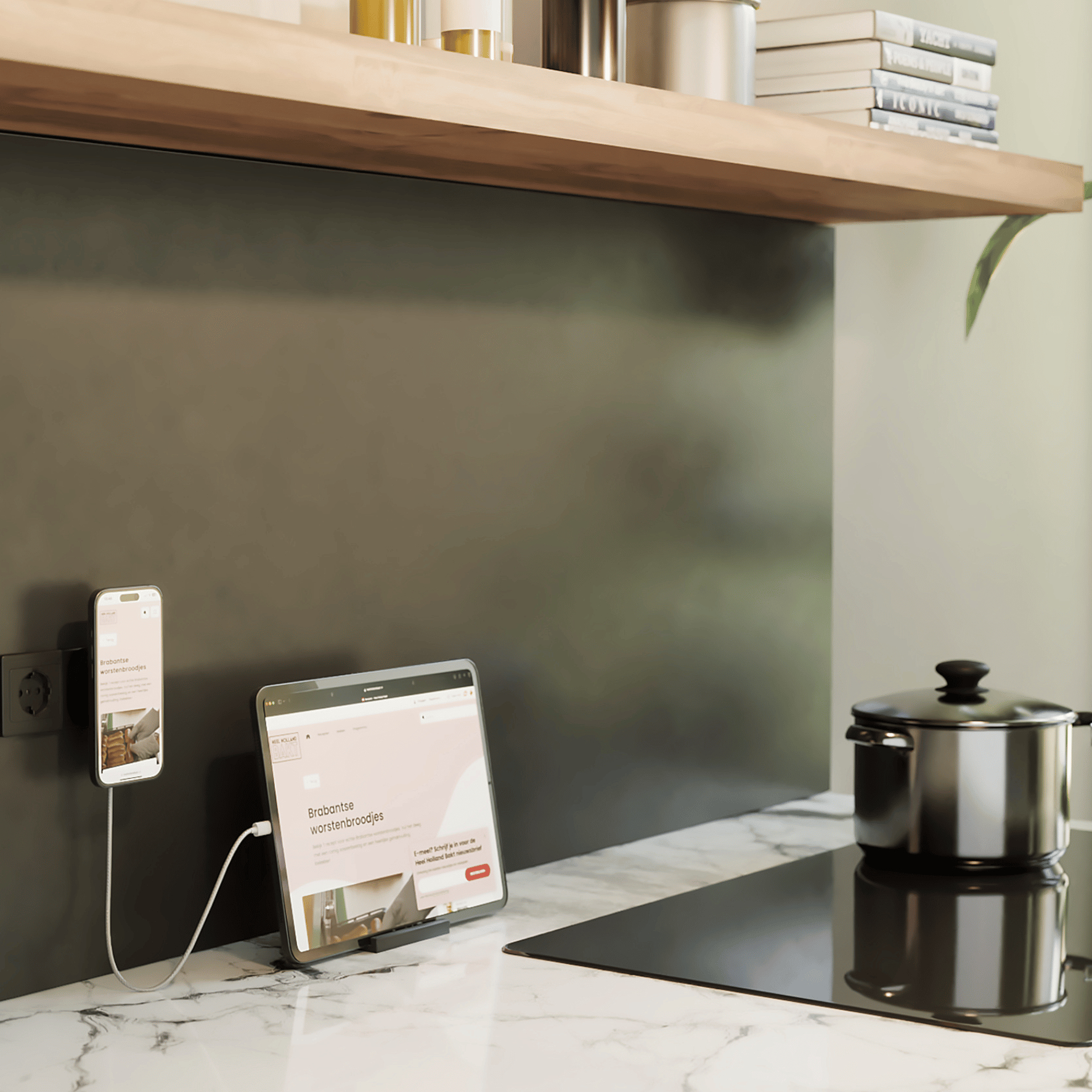 Zens Essential Series Magnetischer Kabelloser Ladeadapter für die Steckdose 18W USB-C Qi2 Schwarz