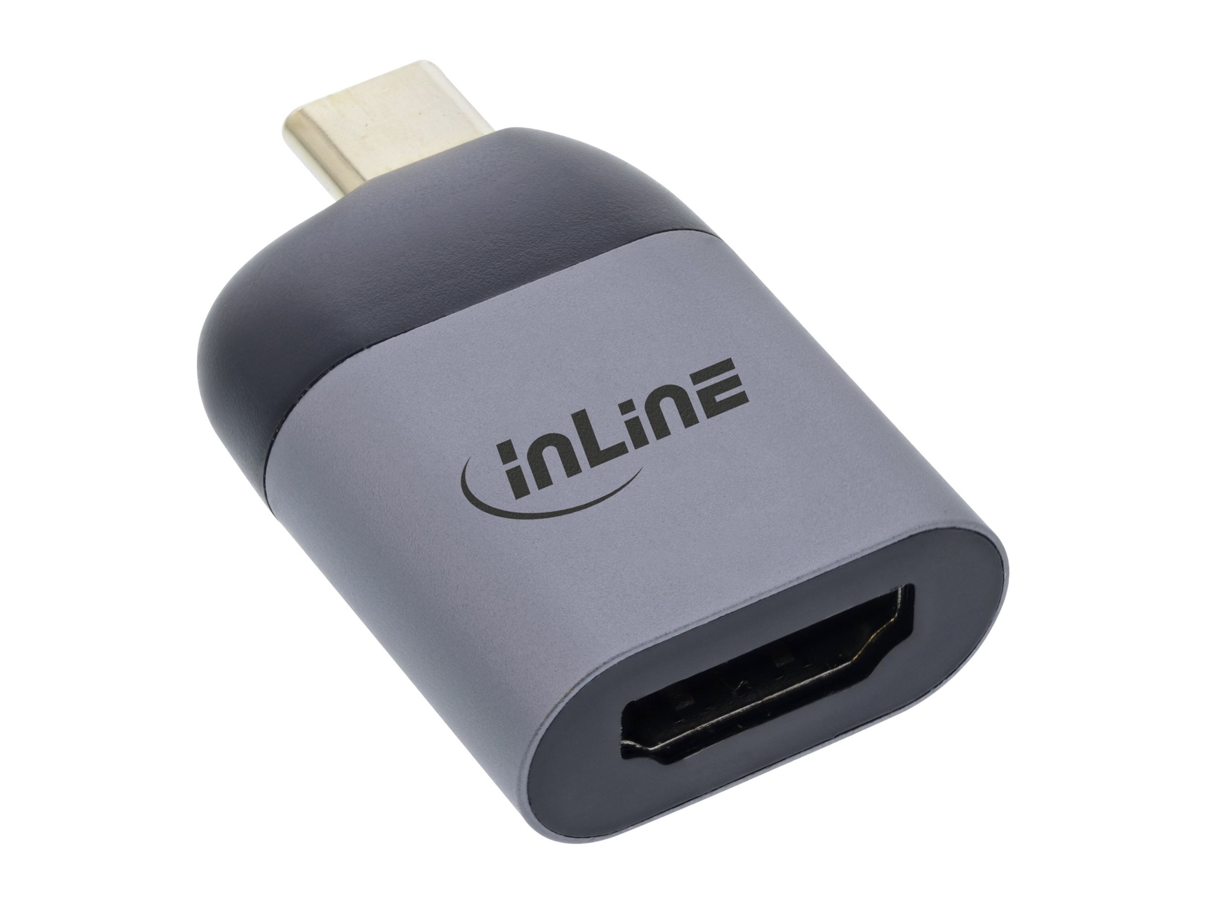 InLine USB Display Konverter USB-C Stecker zu HDMI Buchse 4K60Hz Grau