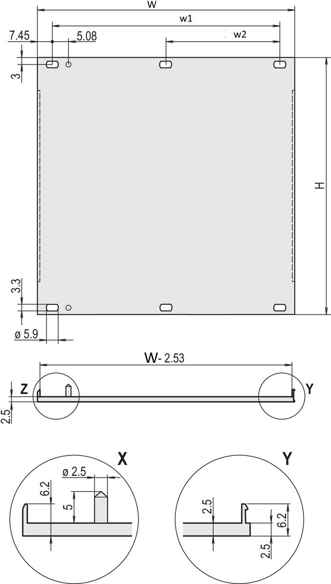 SCHROFF U-FRONTPL.EMC 2U 28HP W.PIN (20848206)