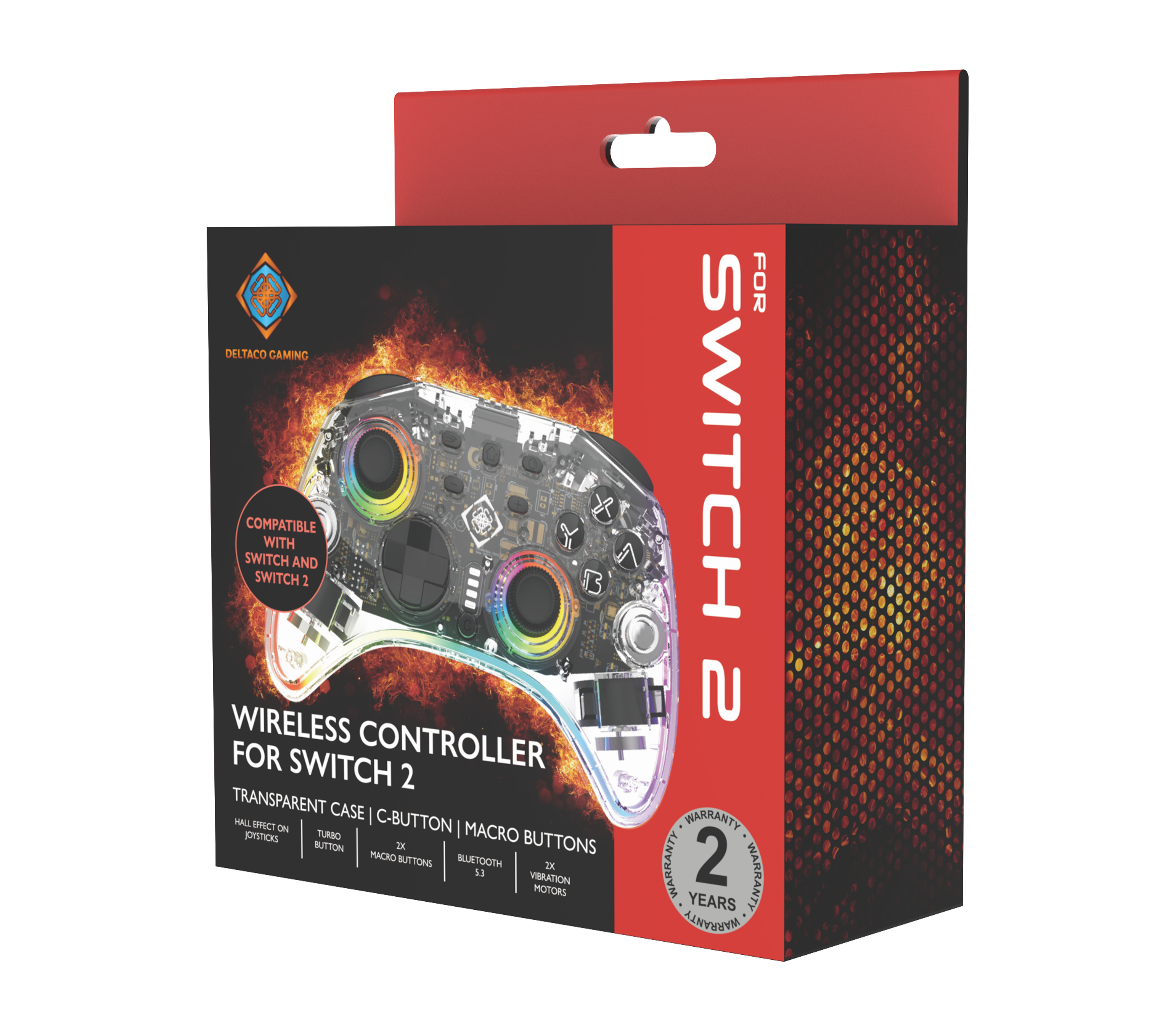 Deltaco Gaming GAM-198-T Wireless Gaming-Controller Bluetooth/USB Transparent