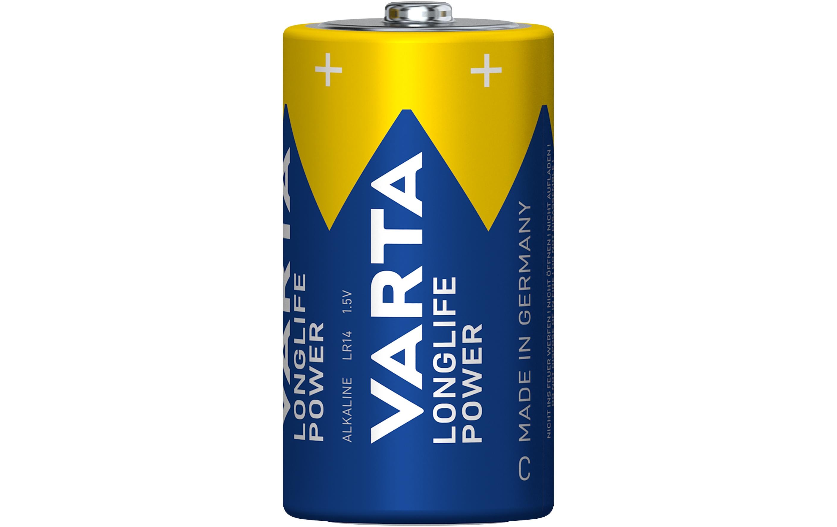 Varta LONGLIFE Power 4914 Baby C (LR14) Alkali Batterien 4 Stück Blau