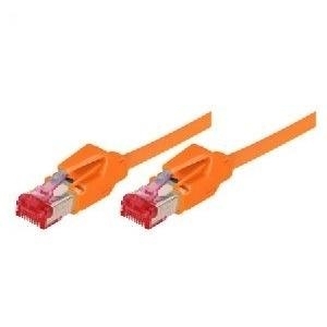 Patchkabel S/FTP, PiMF, Cat 6, orange, 0,5 m halogenfrei, mit Draka-Kabel und Hirosesteckern TM21 (71800A)