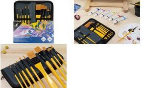 kangaro Acryl-Pinsel-Set, 10-teilig, im Etui Pinsel aus Nylonhaar, sortiert in 10 Formen und - 1 Stück (K-840003)