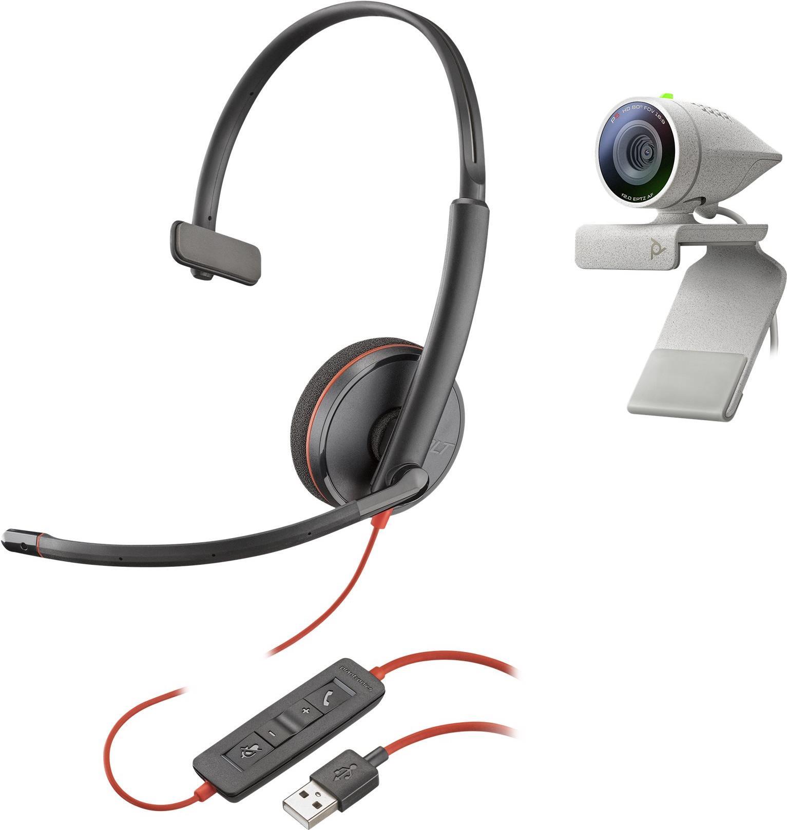 POLY Studio P5 Kit inkl. Blackwire 3210 Bundle Full-HD Webcam Studio P5 + USB Mono Headset BW 3210