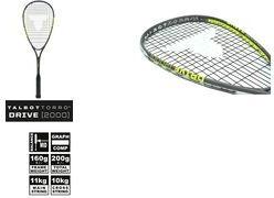 TALBOT torro Squashschläger Drive 2000, schwarz/gelb ausgewogener Allround-Plus Schläger, Konstruktion mit - 1 Stück (251002)