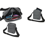 WEDO Umhängetasche Little Messenger Bag COLLEGE, graumeliert aus Polyester, Leinenoptik, kleine Messengertasche, 2 Reiß - 1 Stück (59 350512)