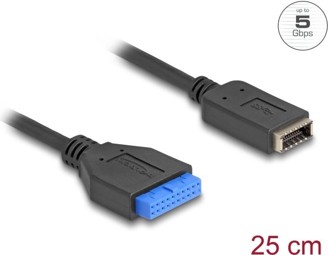 Delock USB 5 Gbps Kabel Pfostenbuchse zu intern Typ-E Key A Buchse 25 cm (65100)