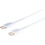 S/CONN maximum connectivity USB High Speed 2.0 Verlängerung, A Stecker auf A Buchse, vergoldete Kontakte, USB 2.0, weiß, 1,8m (77122-W)