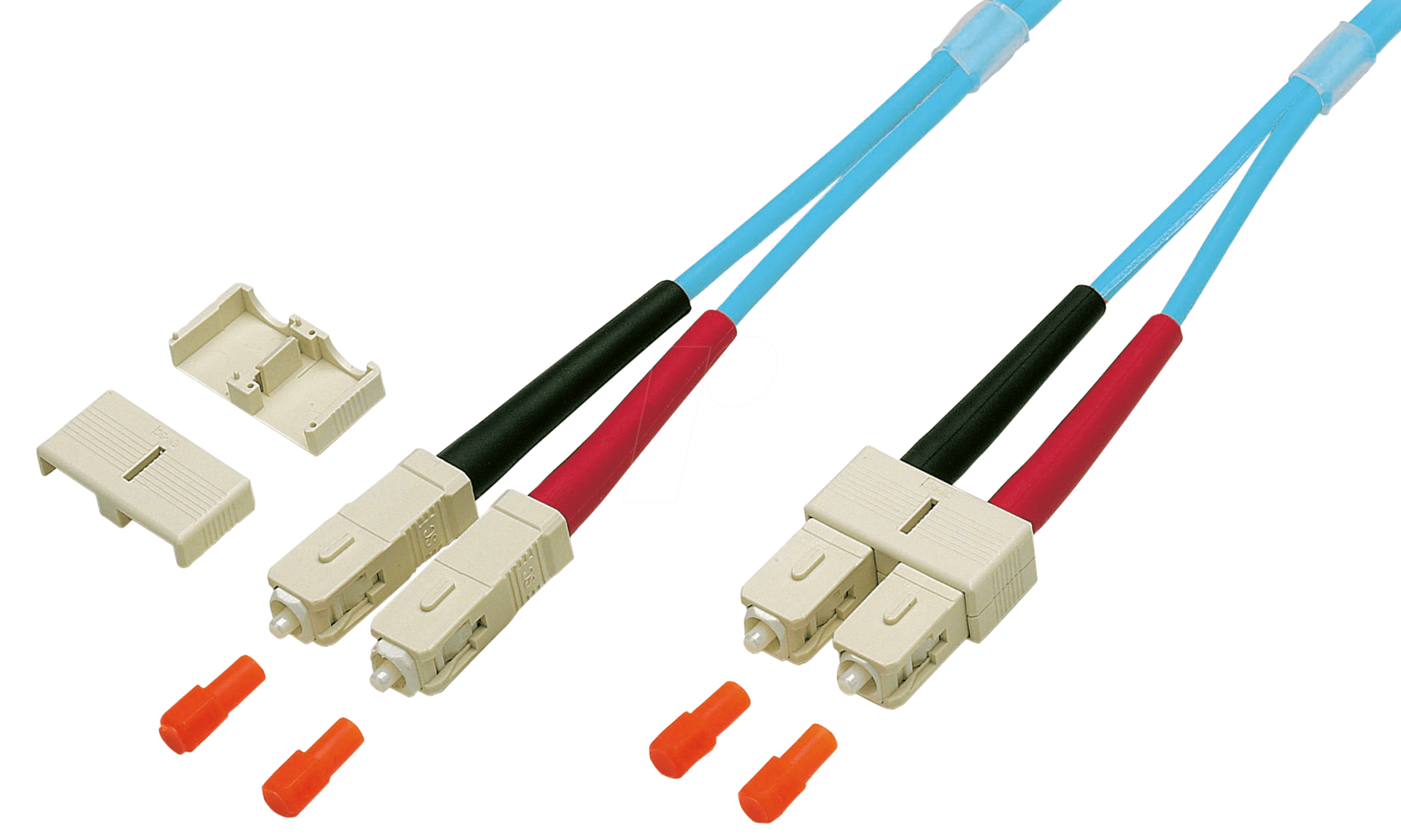 EFB ELEKTRONIK LWL Kabel OM3 SC/SC -  0,50m Duplex Patchkabel 50/125µ LSZH Farbe türkis, im Polybeut
