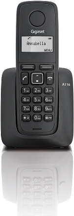 Gigaset A116 DECT-Telefon Anrufer-Identifikation Schwarz (S30852-H2801-R101)