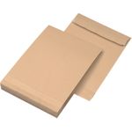 MAILmedia Faltenversandtaschen DIN B4 ohne Fenster braun mit 4,0 cm Falte, 100 St. (30011292)