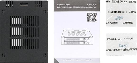Icy Dock ExpressCage MB742SP-B 2x 2,5" SAS/SATA HDD/SSD Backplane für 3,5" Einbauschacht Schwarz