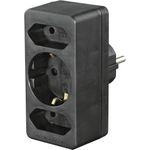 Hama Steckdosenadapter 3-fach, 1x Schutzkontakt, 2x Euro, Schwarz (00223216)