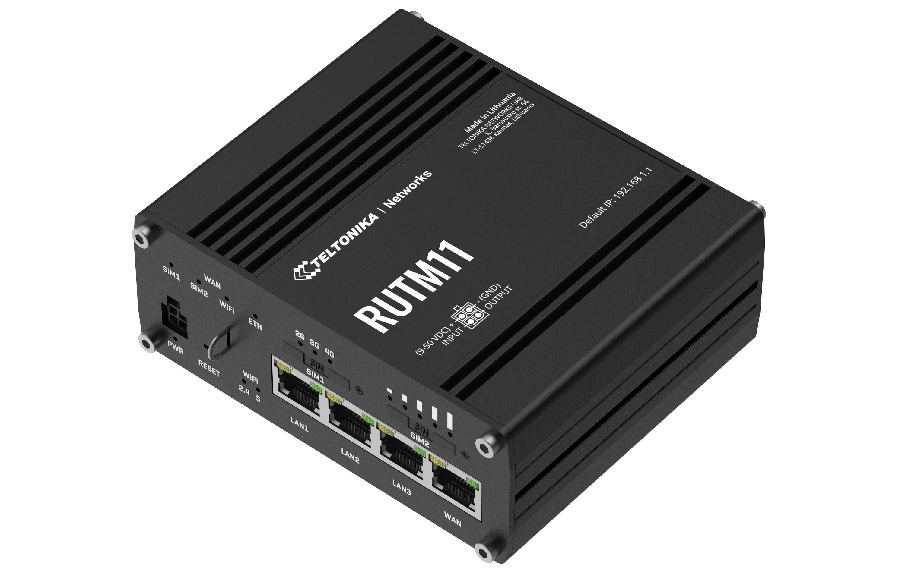 Teltonika RUTM11 Wireless Router Gigabit Ethernet Schwarz