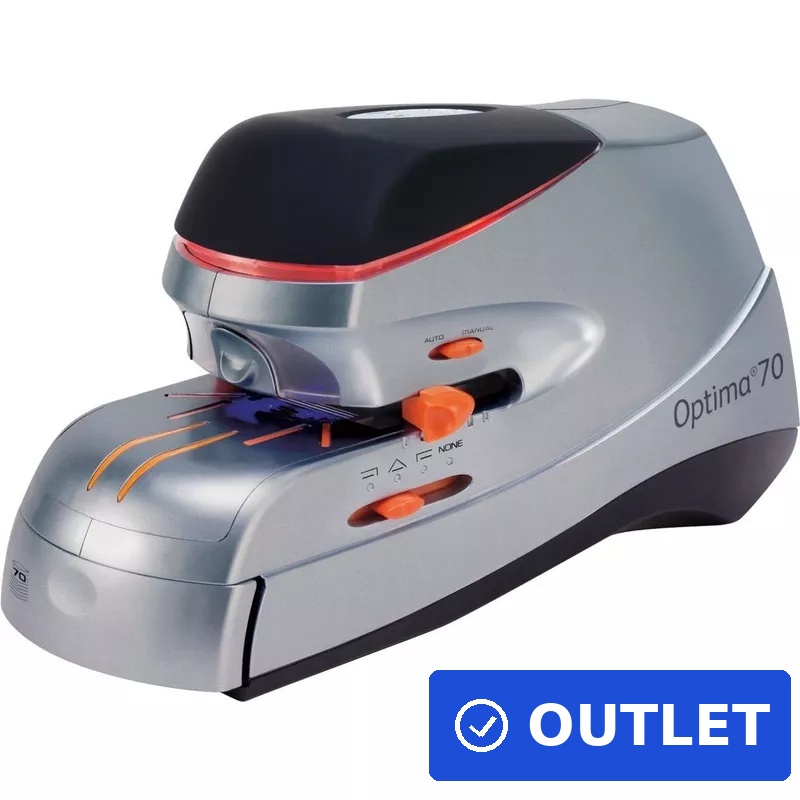 REXEL Elektrisches Heftgerät Optima 70 Heftleistung: 70 Blatt, schwarz-silber-orange, aus Metall, (2102355) (B-Ware)