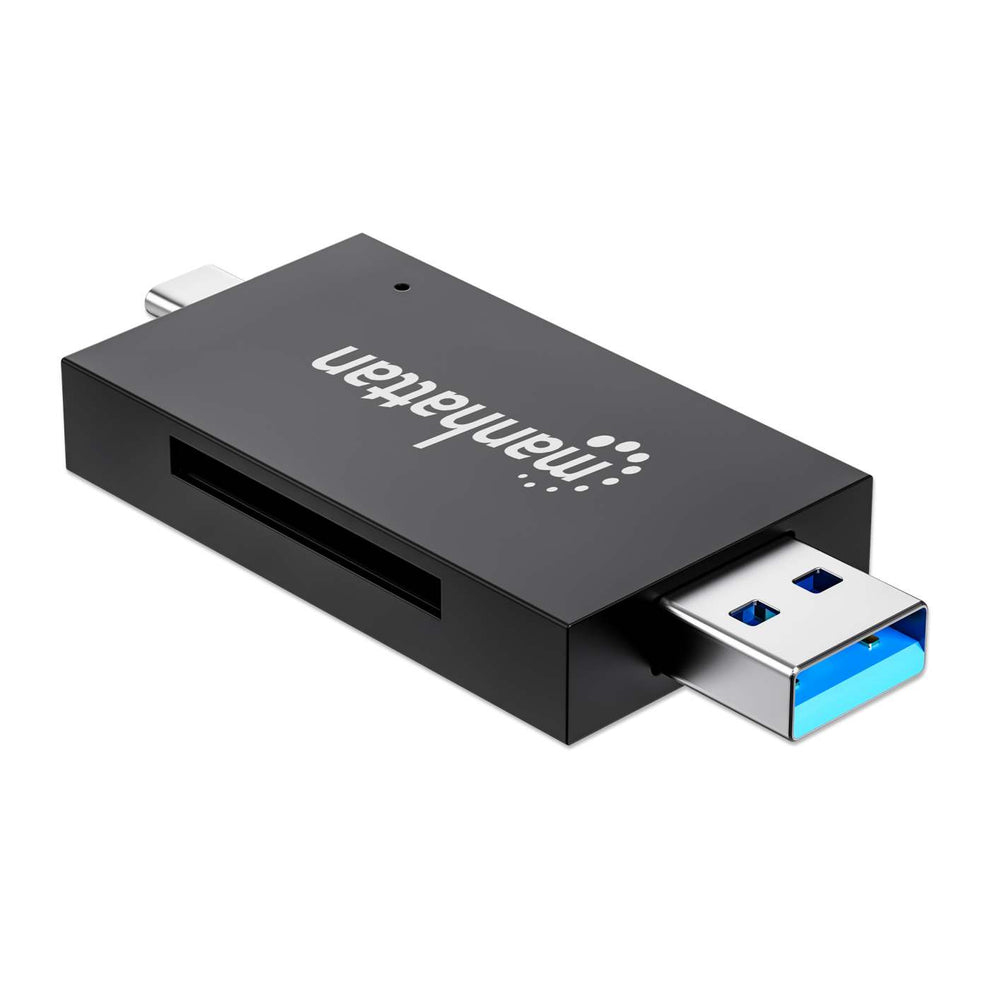Manhattan Kartenlesegerät 102735 USB 3.2 Gen 1 Type-A/Type-C Schwarz, Durchsichtig